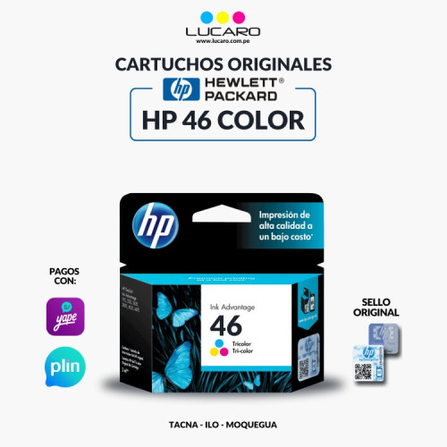 Cartucho de Tinta HP 46 Color Original | S/60.00